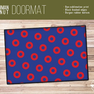 Fishman Donut Print - Welcome Mat/Doormat/Rug - 2 Sizes - High Quality Dye-Sub Print, Weatherproof - Indoor/Outdoor