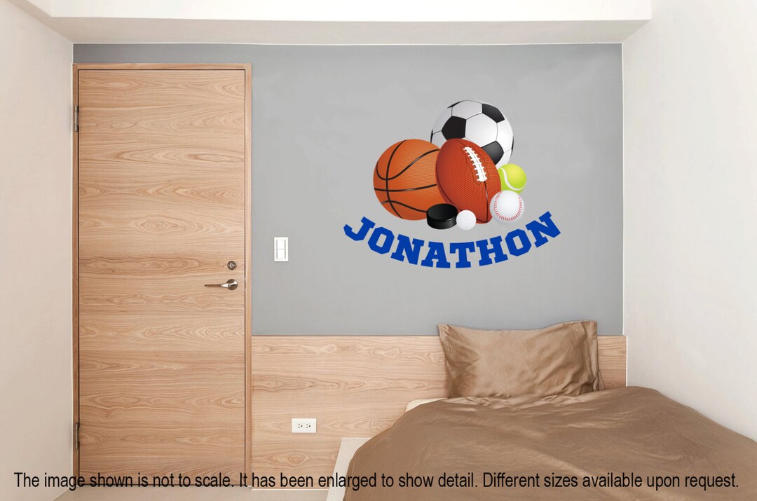 Sports Fan Stacked Wall Decal Custom Wall Decal for Kids Room or Rec