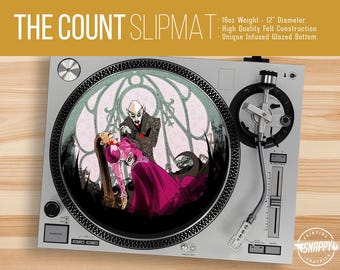The Count Turntable Slipmat - 12" LP Record Player, DJ Slipmat- 16oz Felt w/ Glazed Bottom