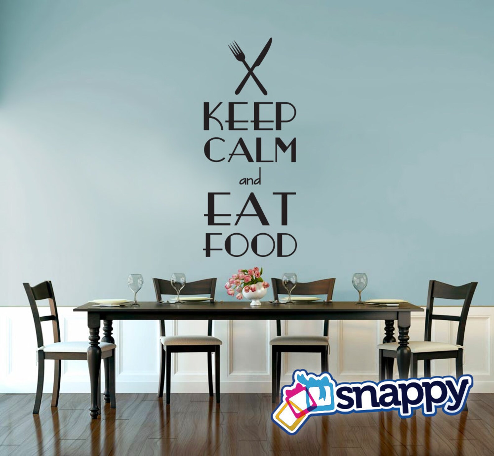 Keep Calm and Eat Food Wall Decal Custom Wall Decal for Etsy