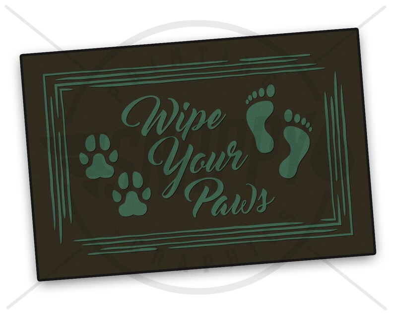 Wipe Your Paws Mat/doormat/rug 24 X 36 Etsy