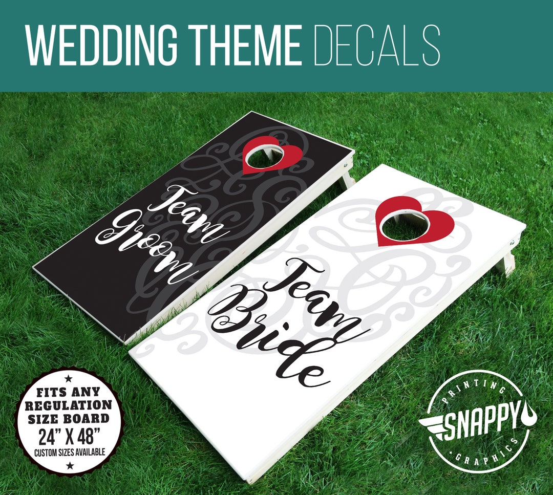 Team Bride Vs Team Groom Cornhole Board Decals, Wedding Game Wraps - Etsy