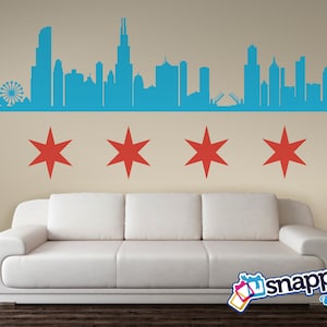 Chicago Landmarks Skyline Wall Decal - Custom Wall Decal, Wall Decor, Easy Applicaion (Removable)