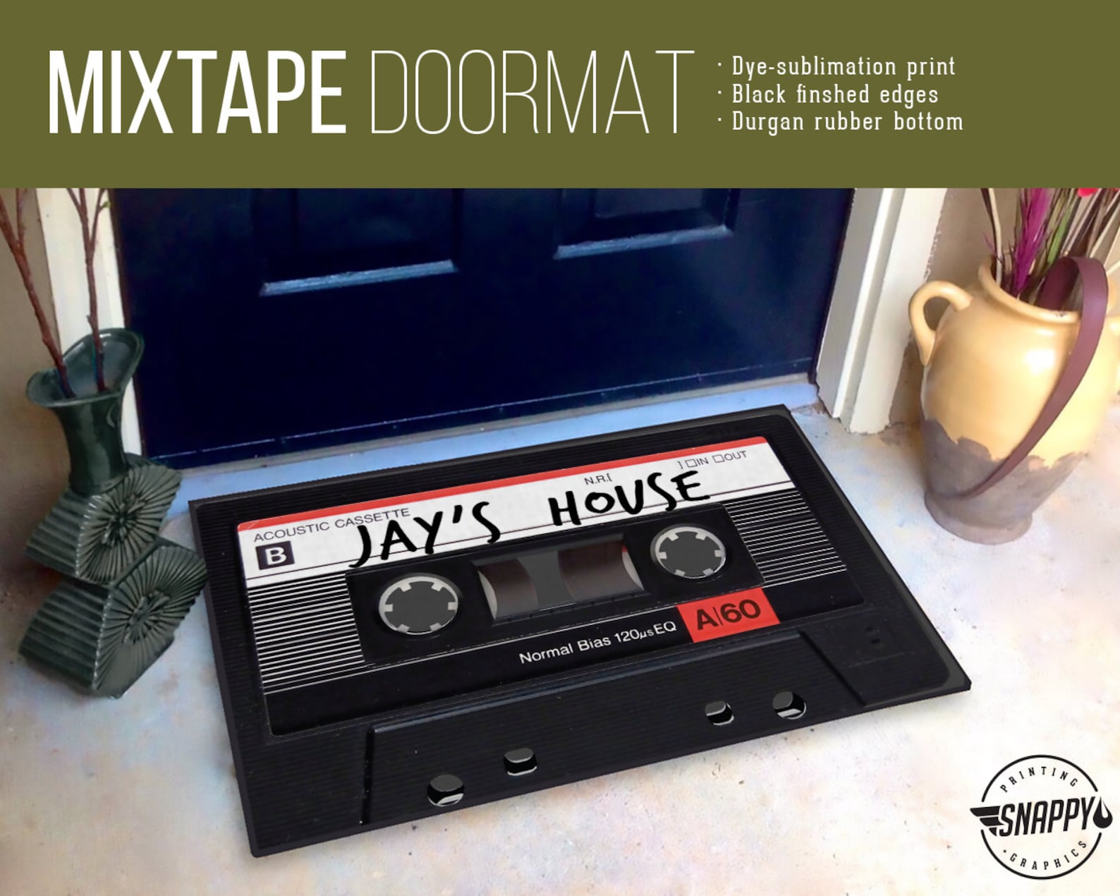 Custom Name Mixtape Doormat/rug 24 X 36 High Etsy