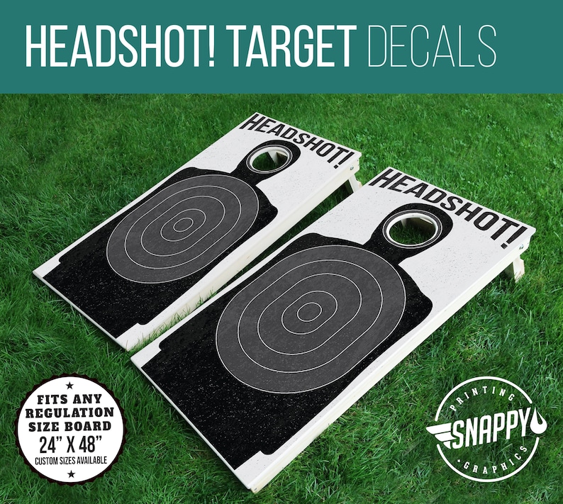 Target Practice Silhouette Vinyl Decal Board Wraps Bags Game Headshot