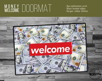 Money Welcome Mat – Dye-Sublimation Print, Indoor/Outdoor Rug