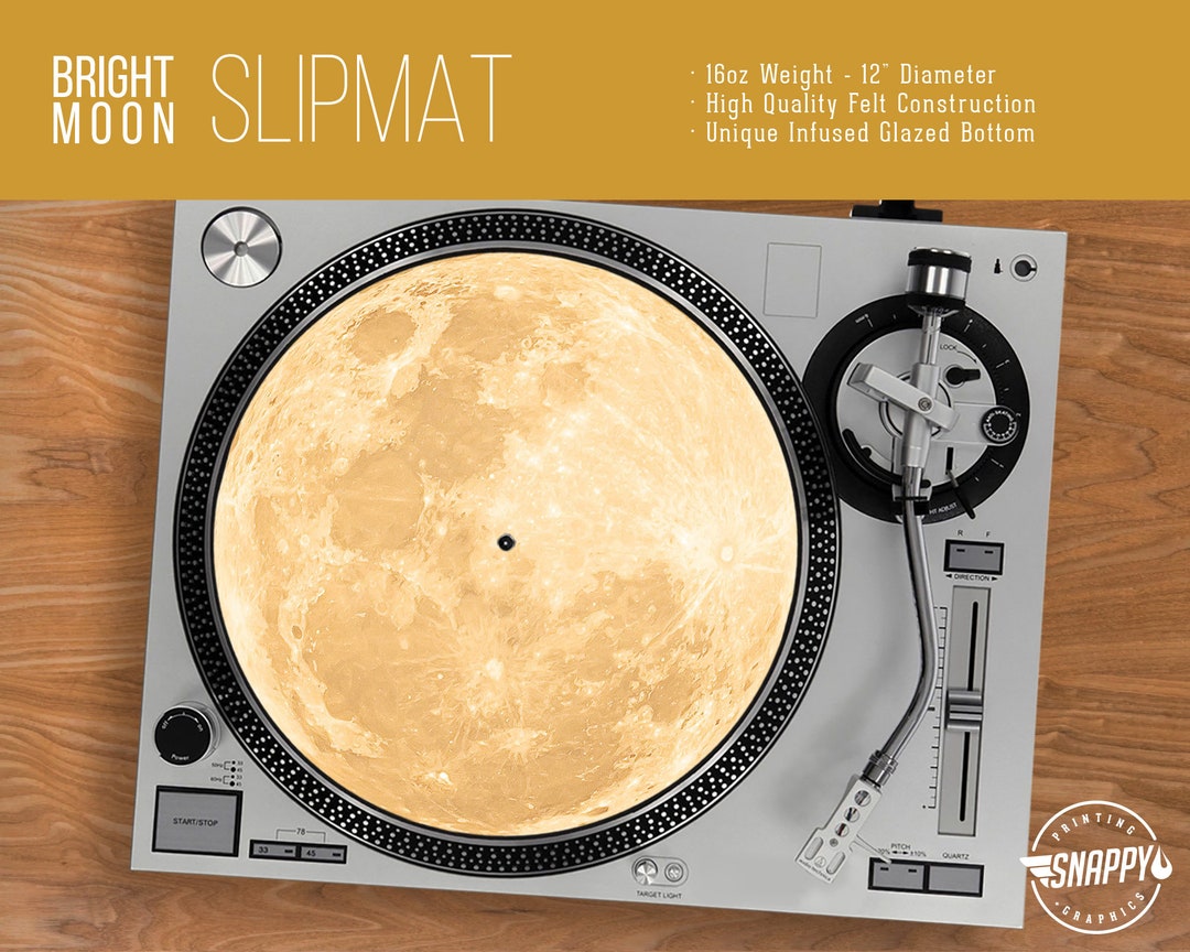 Bright Moon Photo Turntable Slipmat 12 and 7 LP Record Player, DJ