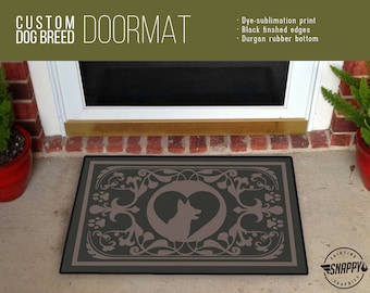 Custom Dog Breed Welcome Mat – Dye-Sublimation Print, Indoor/Outdoor