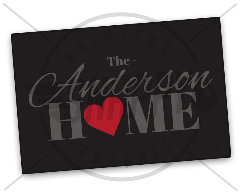 Custom Family Name Mat/Doormat/Rug 2 Sizes High Etsy