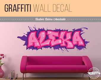 Custom Graffiti Name, Style and Color Scheme Wall Decal - Vinyl, Wall Art, Kids Room, Rec Room, Decor, Room Graphics, Easy Application!