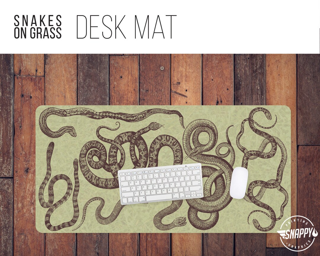 Snakes on Grass Desk Mat – Dye Sublimation Print, Hand Washable - Etsy