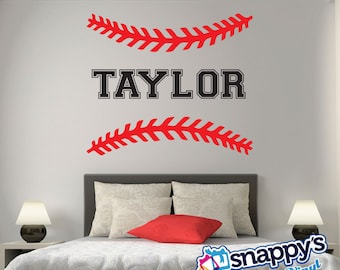 Personalized Baseball/Softball Wall Decal - Custom Baseball Decal, Personalized Baseball Decals, Baseball Wall Decor, Sports Wall Art Decor