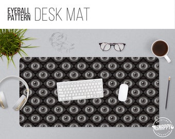 Eyes Pattern Desk Mat - Fade-Proof Print, Rubber Bottom