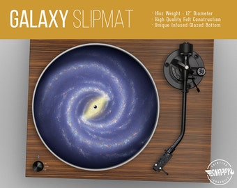 Milky Way Galaxy Turntable Slipmat - 12" LP Record Player DJ Pad - 16oz Felt w/ Glazed Bottom