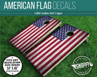 American Flag Cornhole Decal - Bags - Vinyl Decal Cornhole Wrap