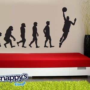 Basketball Evolution Custom Wall Decal - Boys or Girls rooms, Recreation Room, Man Cave, Evolve, Exrtreme Sports Graphic, Easy to Apply!