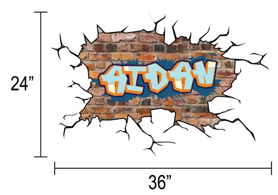 Brick Wall Graffiti Name Style And Color Scheme Wall Decal Etsy Brick Wall Graffiti Name Style And Color Scheme Wall Decal Etsy