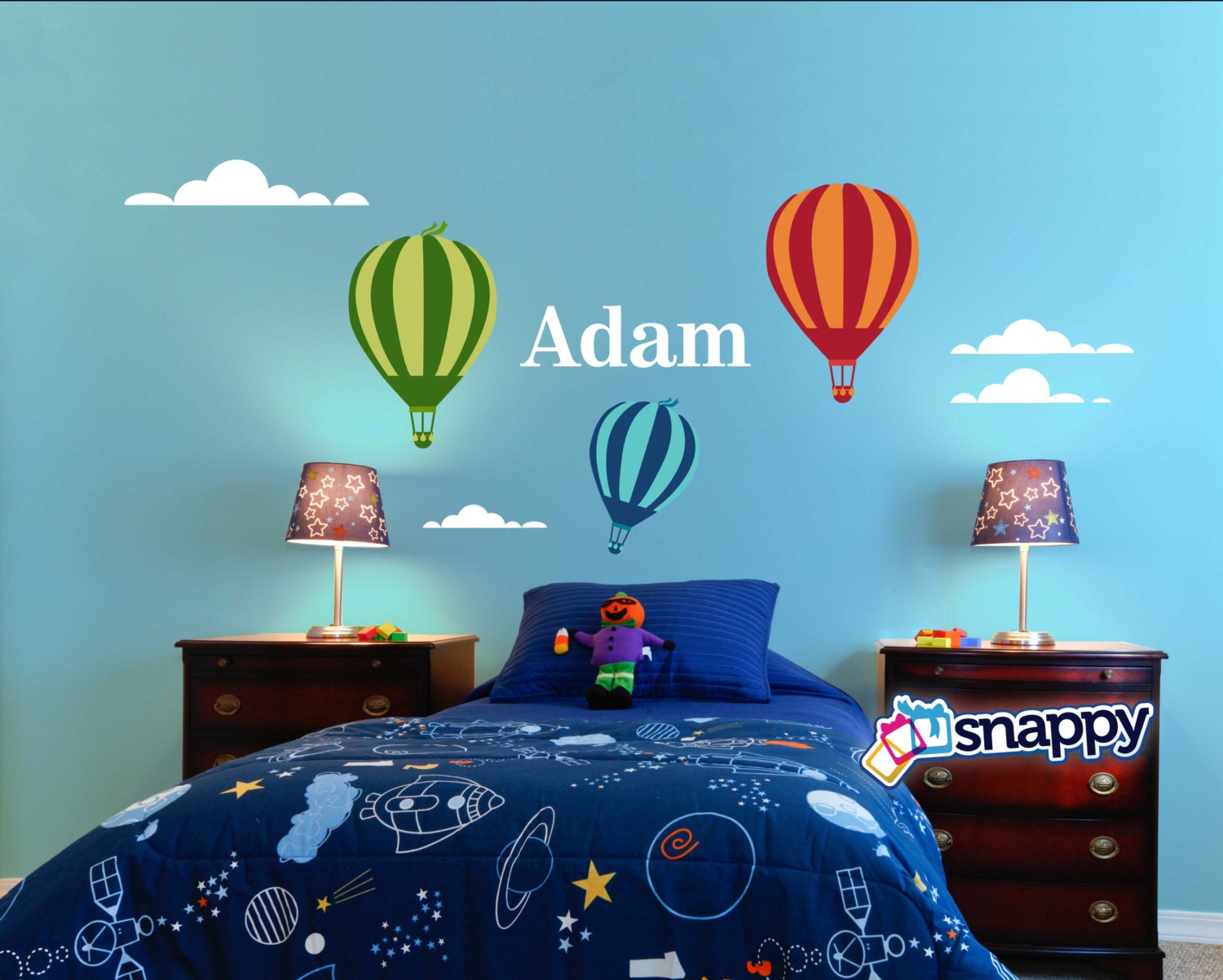 Personalized Hot Air Balloon Custom Wall Decal for Boy Etsy