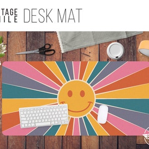 Vintage Smile Desk Mat - 3 Sizes - High Quality Digital Print, Dye Sublimation - Hand Washable