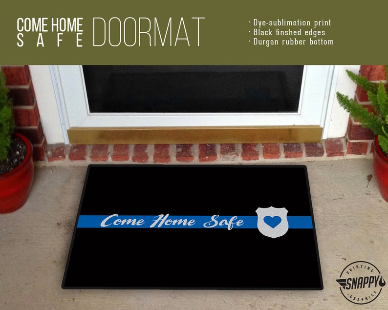 Thin Blue Line Come Home Safe Welcome Mat Doormat Rug Etsy
