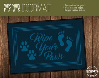 Wipe Your Paws Doormat - Dye-Sublimation Print, Indoor/Outdoor Rug