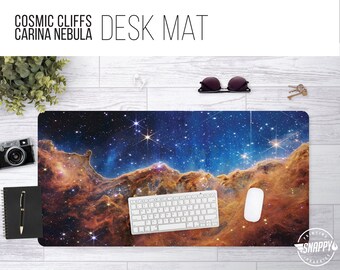 Cosmic Cliffs Desk Mat – Carina Nebula JWST Image, Fade-Proof