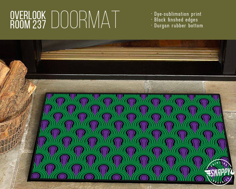 Overlook Hotel Room 237 Carpet Pattern Welcome Mat Doormat Rug 24 X 36 High Quality Dye Sub Print Weatherproof Indoor Outdoor