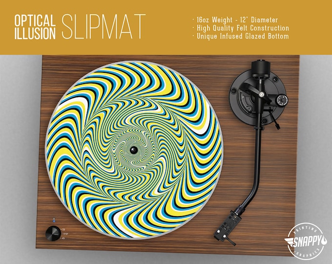 Optical Illusion I Turntable Slipmat 2 Sizes 12 and 7 LP Record Player