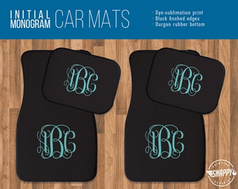 Personalized Car Mats - Swirly Initial Monogram - Personalized Gift - High Quality