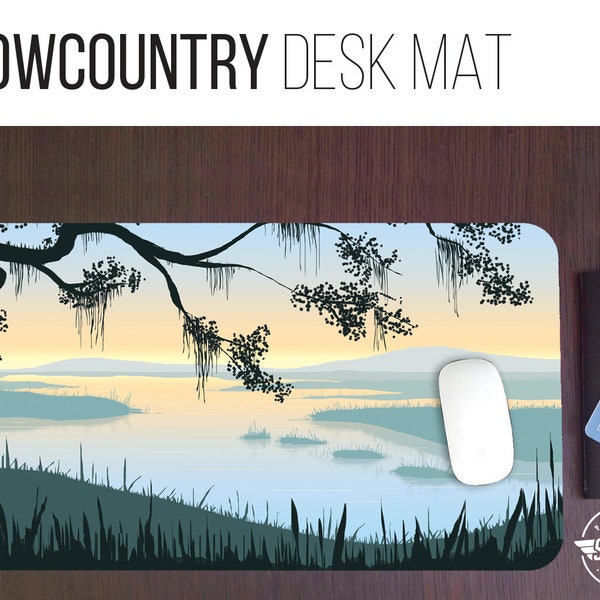 Lowcountry Landscape Desk Mat - 2 Sizes - High Quality Digital Print, Dye Sublimation - Hand Washable