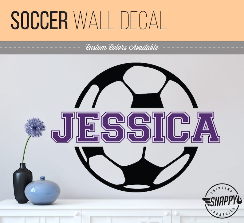 Personalized Soccer Wall Decal Custom Soccer Decal Etsy