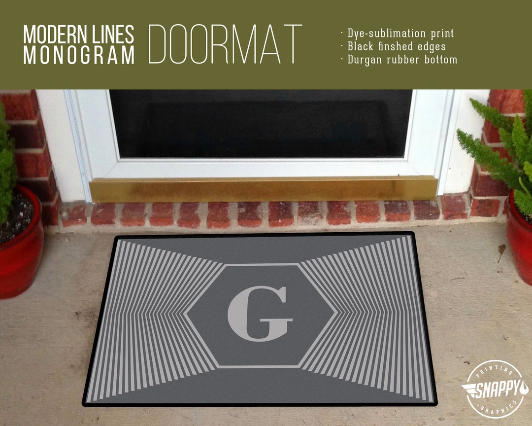 Modern Monogram Doormat – Personalized Initial Rug, Indoor/outdoor - Etsy