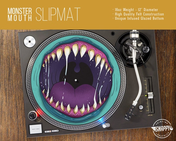 Monstre bouche platine feutrine 12 LP tourne-disque DJ Pad 16oz en