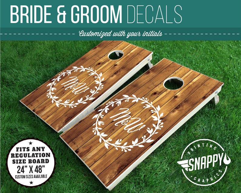 Wedding Cornhole Vinyl Decals Bag Toss Board Wraps Etsy
