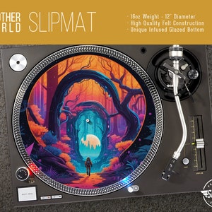 Another World Spaceman Turntable Slipmat - 12" and 7" LP Record Player, DJ Slipmat- 16oz Felt w/ Glazed Bottom