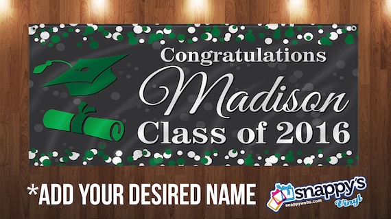 Personalized Graduation Vinyl Banner With Grommets Etsy