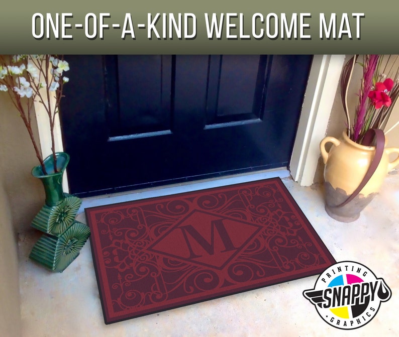 Custom Initial Monogram Mat/doormat/rug 24 X Etsy