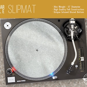 Sugar Pile Turntable Slipmat - 12&quot; and 7&quot; LP Record Player, DJ Slipmat- 16oz Felt w/ Glazed Bottom