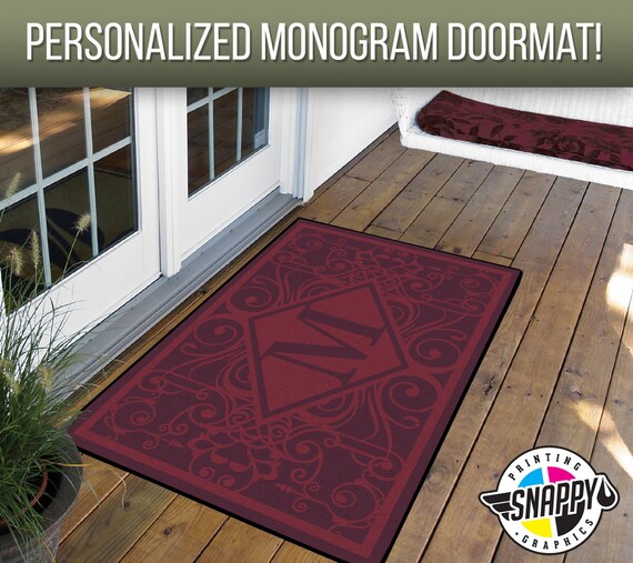 Custom Initial Monogram Welcome Mat Doormat Rug 24 X Etsy