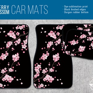 Cherry Blossom Tree - Car Mats - Custom Colors Available - High Quality - Dye Sublimation Printed - Racing Mats - Car Lover Gift