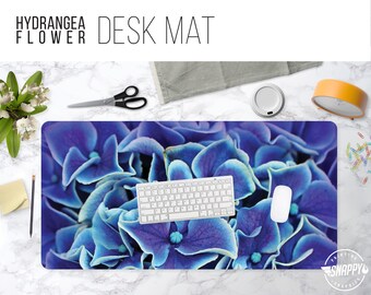 Hydrangea Flower Desk Mat – Floral Computer Mat, Washable