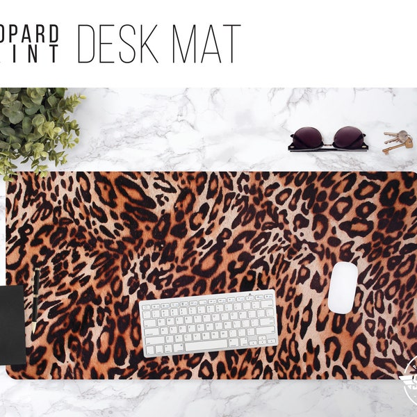 Large Desk Mat Leopard Etsy