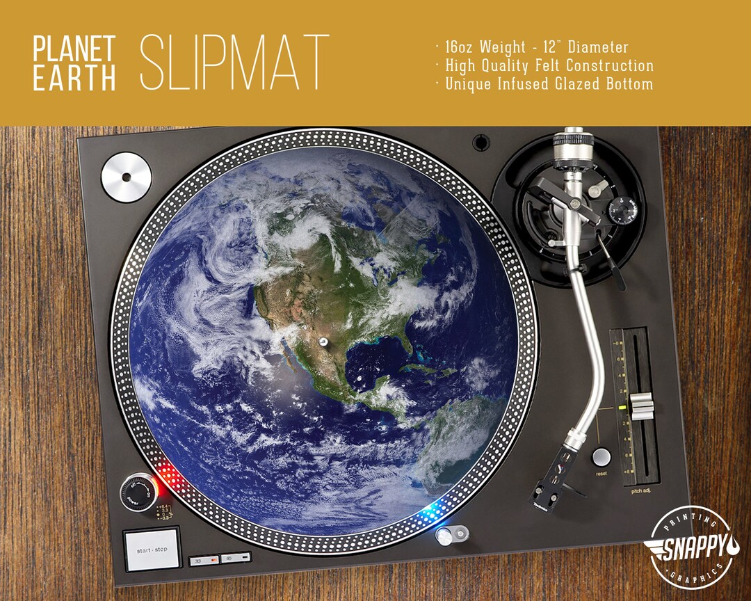 Earth Turntable Slipmat North America 12 and 7 LP Record Player