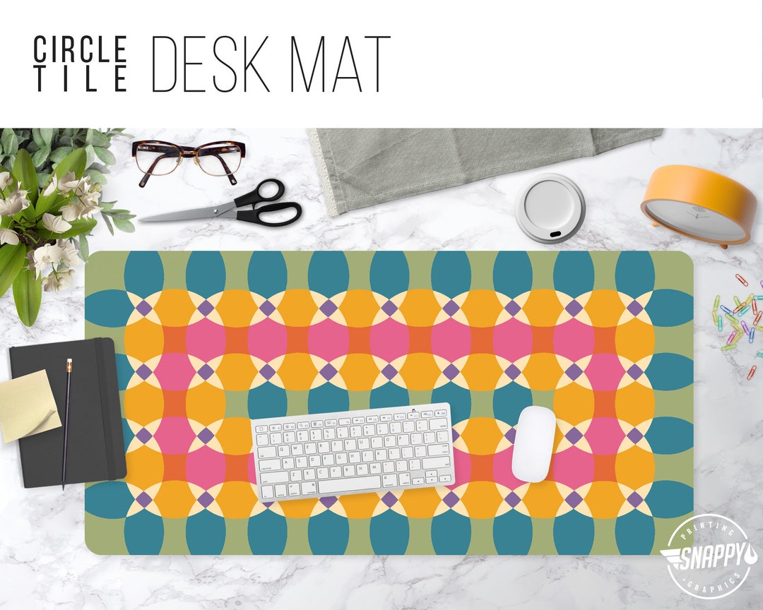 Circle Tile Pattern Desk Mat – Fade-proof Print, Hand Washable - Etsy