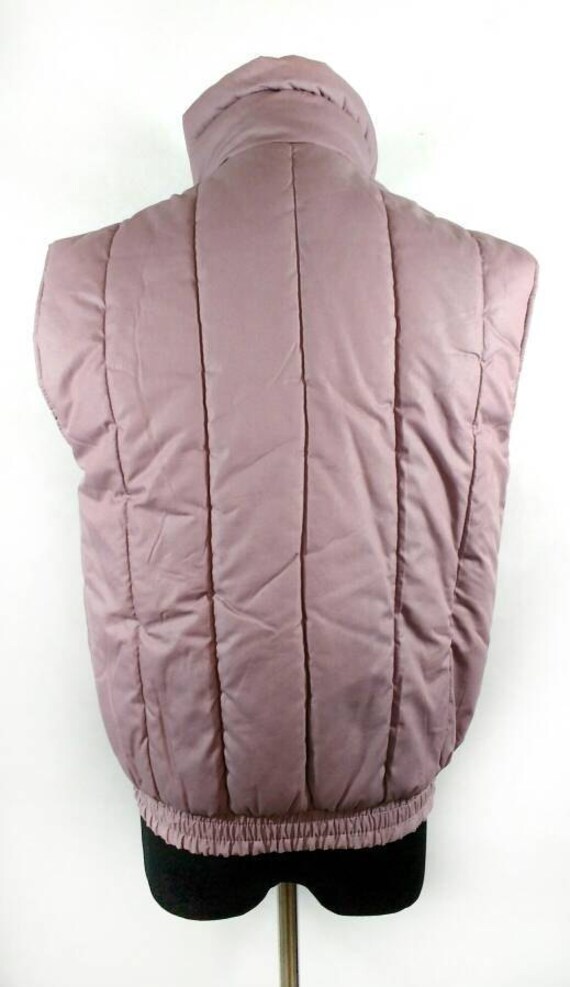 80s Puffy Vest, Vintage Reversible Gray Mauve Sle… - image 5