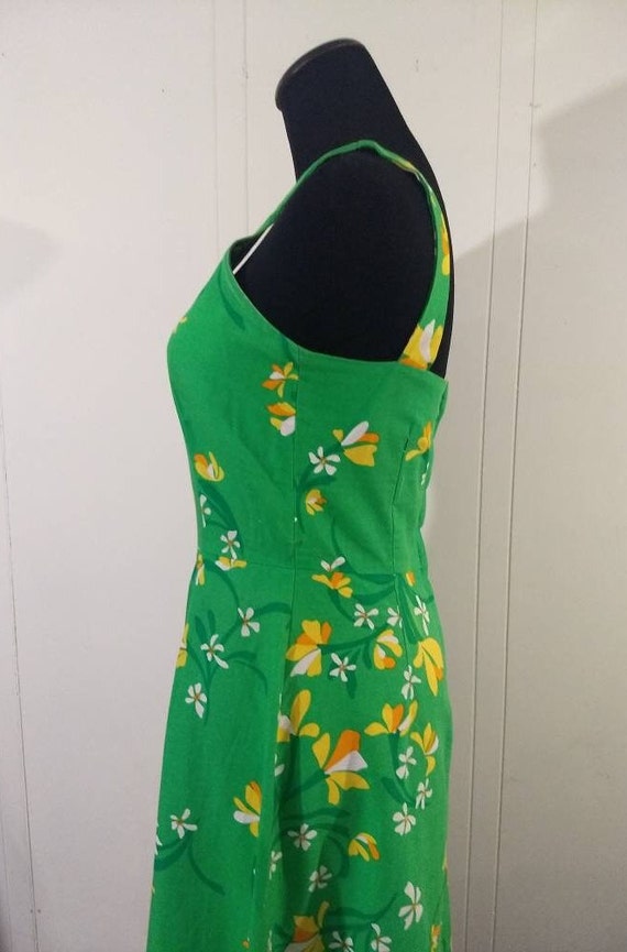 Vintage Swim Dress, Green Floral Malia Honolulu S… - image 3