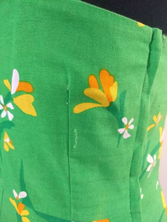 Vintage Swim Dress, Green Floral Malia Honolulu S… - image 5