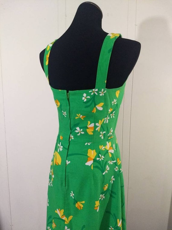 Vintage Swim Dress, Green Floral Malia Honolulu S… - image 4