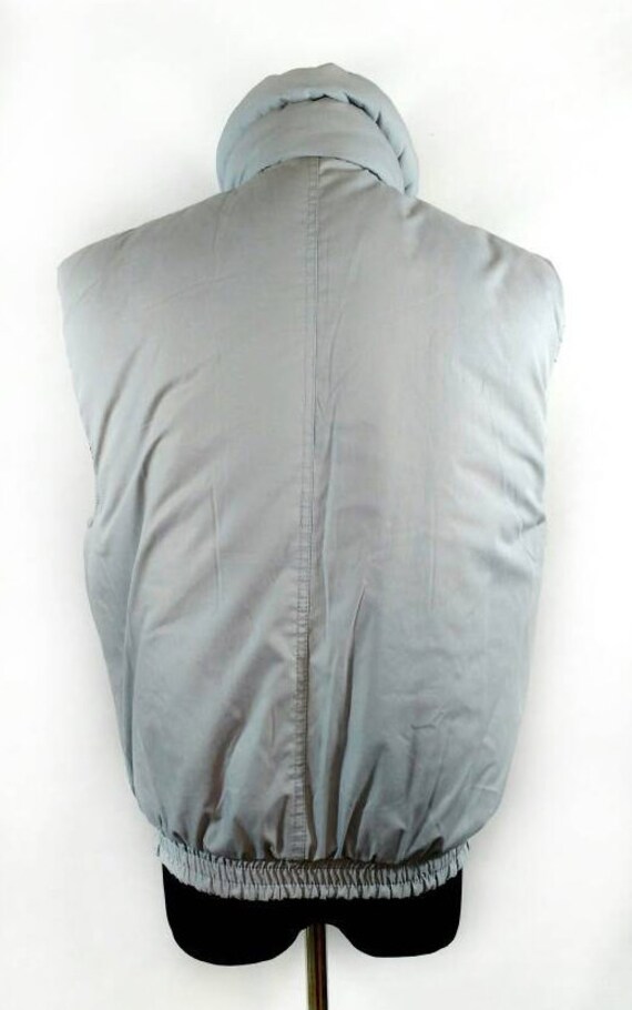 80s Puffy Vest, Vintage Reversible Gray Mauve Sle… - image 4