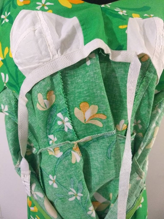 Vintage Swim Dress, Green Floral Malia Honolulu S… - image 9